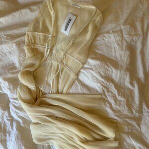 Tahliya Chiffon Cream Longline Top